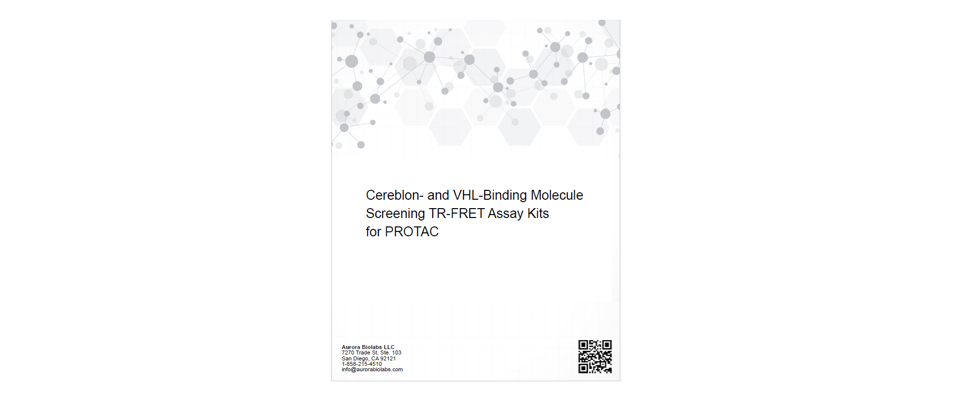 Cereblon and VHL Binding Novel Compound Screening Assay Kits Brochure